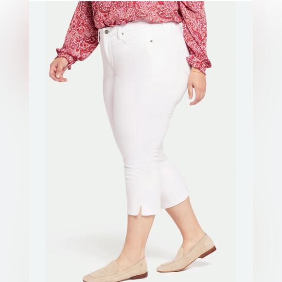 Nwt-Nydj Plus -Chloe Capri Colored Jeans, Optic White-22W - Picture 2 of 8